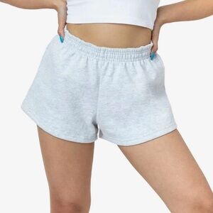 LA APPAREL HEAVY FLEECE SHORT SWEAT SHORTS - grey